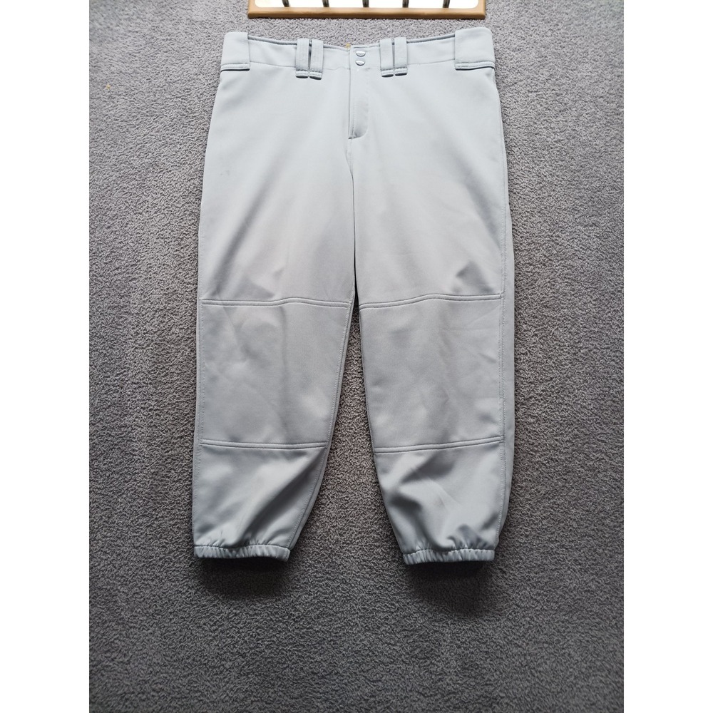 Mizuno Performance Women L Gray Softball Pants‎ Elastic Hem Padded